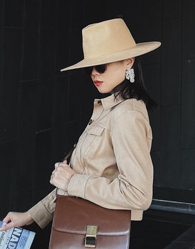 Wide-Brim Wool Fedora