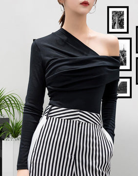 Off - Shoulder Draped Blouse
