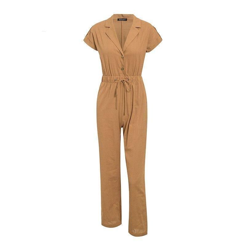 Khaki Safari Jumpsuit
