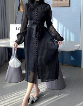 Ruched Polka-Dot Dress