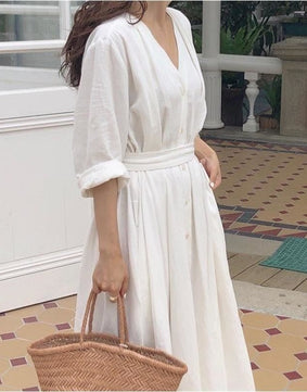 Solid Linen Dress