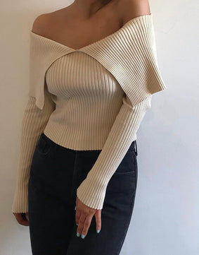 Knitted Lapel Blouse